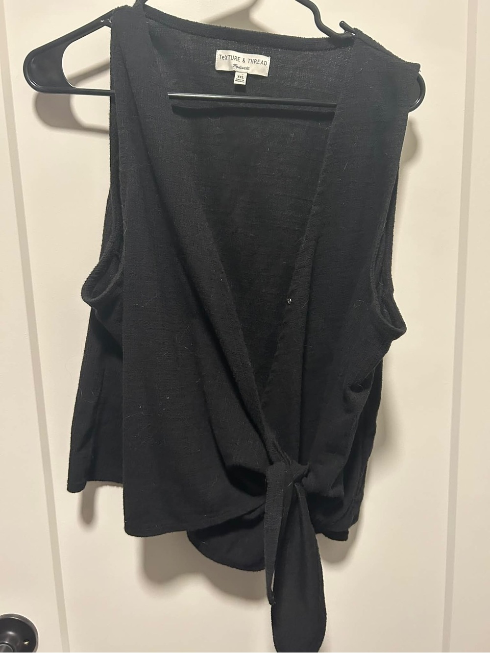 Madewell Black Tie-Front Knit Tank